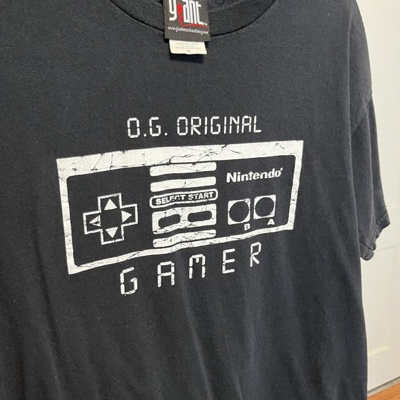 Vintage T-Shirt Nintendo “OG GAMER” Controller On GIANT‎ Tag Black Medium Y2K - Picture 2 of 8